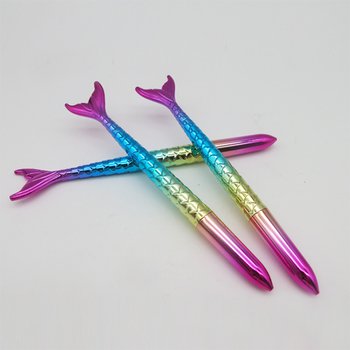 開蓋式UV電鍍廣告筆-美人魚造型單色筆-短款_0