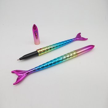 開蓋式UV電鍍廣告筆-美人魚造型單色筆-短款_1