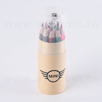12色短色鉛筆-牛皮紙圓筒+削鉛筆器透明蓋_2