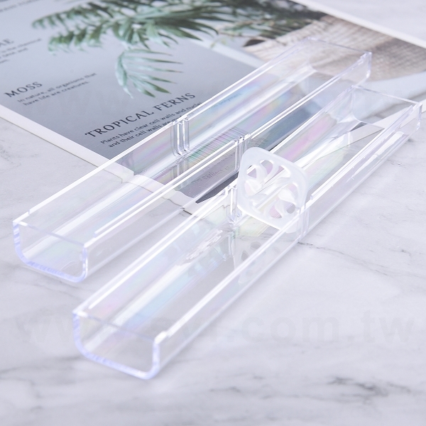 全透明PS塑料四方筆盒-7