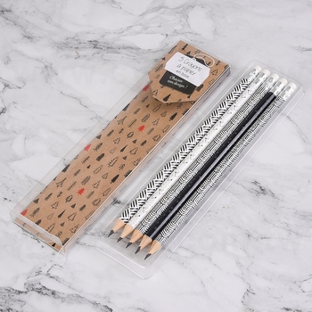 原木鉛筆-圓形橡皮擦頭-PVC盒裝5入裝-可客製_4