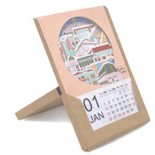 雷雕桌曆卡組-200g銅西卡+環保卡外盒立架-客製化禮贈品印刷