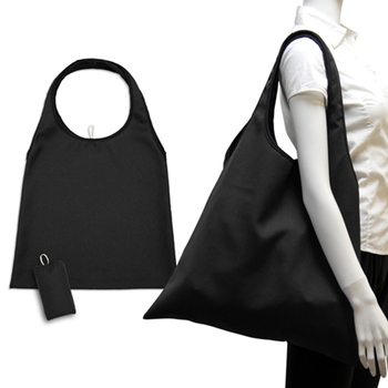 肩揹摺疊環保袋-150D斜紋布/可選色-單面單色印刷購物袋(附小收納袋)_7