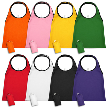 肩揹摺疊環保袋-150D斜紋布/可選色-單面單色印刷購物袋(附小收納袋)_0