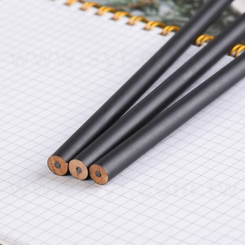 原木鉛筆-消光黑筆桿-圓形塗頭單色廣告筆_3