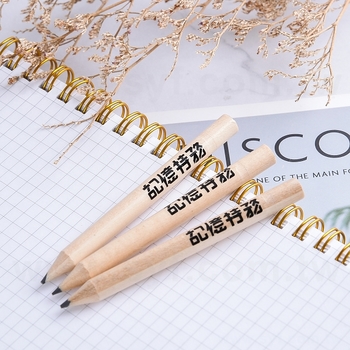 鉛筆-原木環保禮品-短筆桿印刷兩邊切頭廣告筆-採購批發製作贈品筆_5
