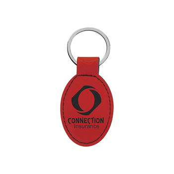 橢圓形皮革鑰匙圈-可客製化印刷LOGO_1