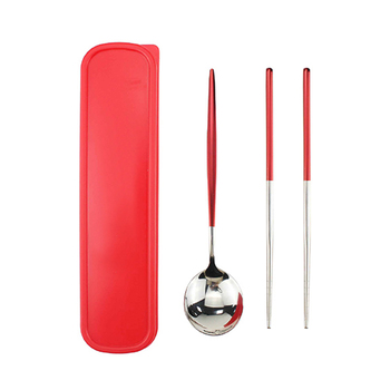 不鏽鋼餐具2件組-筷.匙-附PP塑膠收納盒-靜音卡扣設計_1