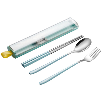 304不鏽鋼餐具3件組-筷.叉.匙-附滑蓋塑膠收納盒-掛勾設計_6