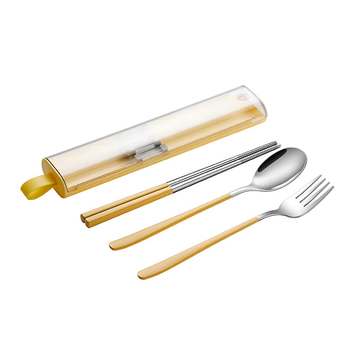 304不鏽鋼餐具3件組-筷.叉.匙-附滑蓋塑膠收納盒-掛勾設計_7