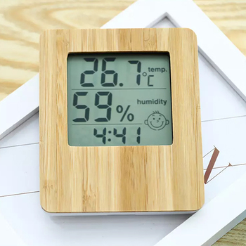 天然竹計算器溫濕度時鐘計算機​_4