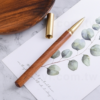 開蓋式木製黃銅單色筆-可印刷logo_5