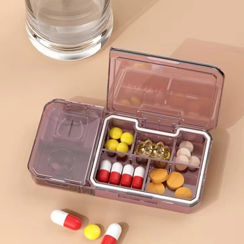 雙層隔間小藥盒一周隔間藥盒大容量攜帶藥盒_0