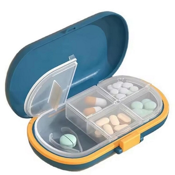 便攜式旅行日常4隔層藥盒整理器附刀具_0