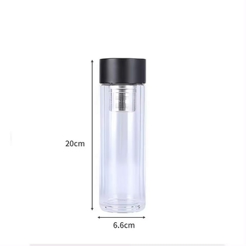 300ml/400ml 磁性雙層高硼矽玻璃水杯分離茶水瓶禮品批發_2