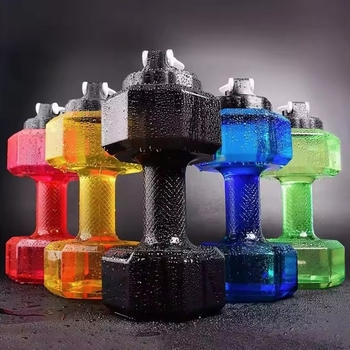 2200ml啞鈴造型重量水瓶-塑膠健身房運動水杯-透明塑膠運動水瓶_0