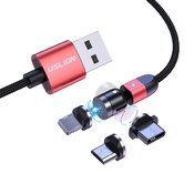 三合一磁吸USB傳輸充電線-3種接頭可更換