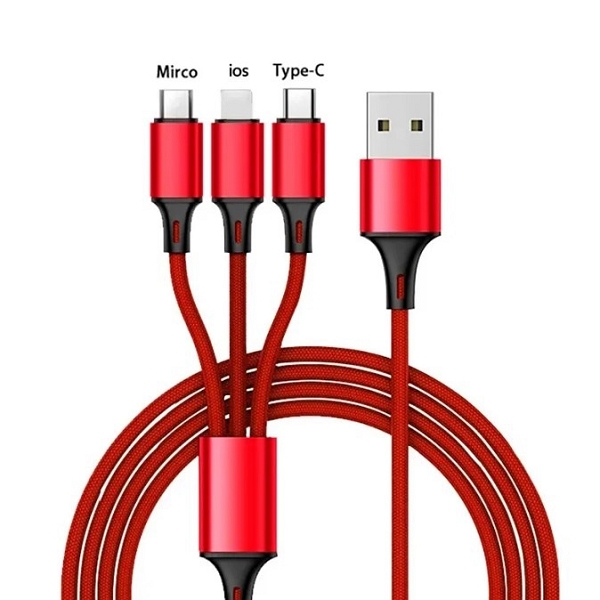 尼龍編織三合一USB充電線_1