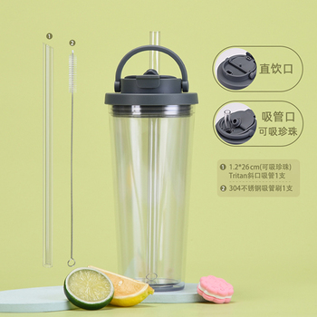 雙飲雙層塑膠吸管杯-可吸珍珠奶茶杯_11