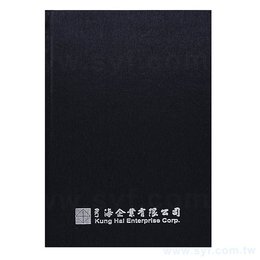 筆記本-尺寸25K黑色柔紋皮精裝硬殼-封面燙印-客製化記事本-推薦款