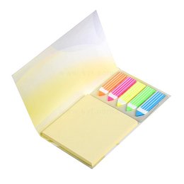 二合一五色標便利貼-封面彩印便利貼-製作-7.5x7.5內頁無印刷-memo-彩色印刷便利貼