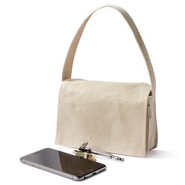 帆布書包-小型手提書包/拉鍊夾層-單面單色印刷