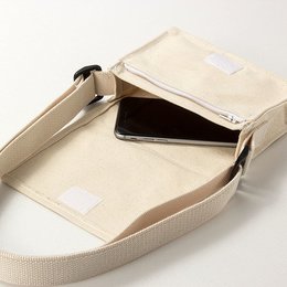 帆布書包-小型斜揹書包/拉鍊夾層-單面單色印刷
