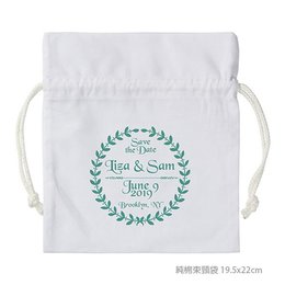 純棉束頸袋-染白純棉布-單面單色束頸禮物袋