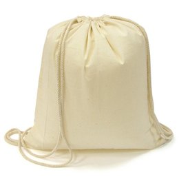 純棉布後背包-本白棉布-單面單色束口背包