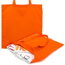 單價最低-肩揹摺疊環保袋-染色棉布/可選色-單面單色印刷購物袋