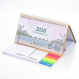 四合一立多功能硬殼日曆-彩色印刷上霧膜-內頁彩色印刷便利貼