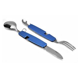 1件組多功能組合不鏽鋼餐具(可折疊餐具)-叉.匙.刀.開瓶器-掛勾設計-無收納盒