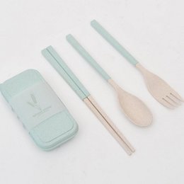 小麥桔梗餐具3件組-筷.叉.匙(可拆式餐具)-附小麥收納盒