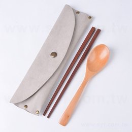 木製餐具2件組-筷.匙-附防水牛皮紙收納袋