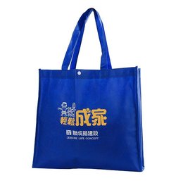 不織布環保袋-厚度100G-尺寸W40xH35xD10cm-單面雙色可客製化印刷(塑膠扣)-推薦款