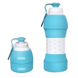 濾嘴設計矽膠摺疊水瓶-可客製化印刷LOGO