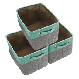 可摺疊棉麻收納盒-麻布置物籃-可客製化印刷LOGO