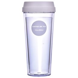 雙層塑膠旅行咖啡杯-可客製化印刷企業LOGO