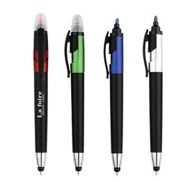 觸控筆-3合1多功能螢光觸控圓珠筆