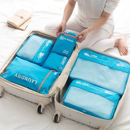 尼龍旅行收納包-6件組-拉鍊式防水袋