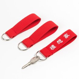 編織帶鑰匙圈-吊掛式W3xH12cm短編織帶/可選色-單面單色印刷