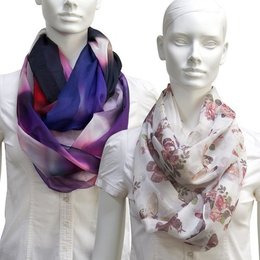 雪紡紗絲巾-66x180cm雪紡紗布-單面彩色印刷
