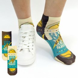 單色中筒襪-S號 彈性纖維-雙面彩色印刷