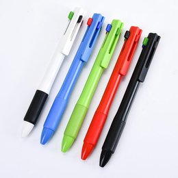 廣告筆-四色筆芯防滑筆管禮品-多色原子筆-四款筆桿可選-採購客製印刷贈品筆