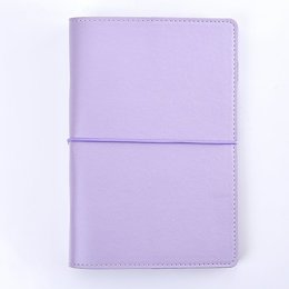 32K馬卡龍紫色工商日誌-綁帶PU皮革活頁筆記本-可訂製內頁及客製化加印LOGO