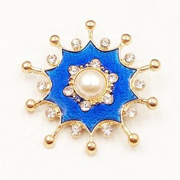 半透明珐琅金屬徽章-別針胸章-水鑽珍珠造型