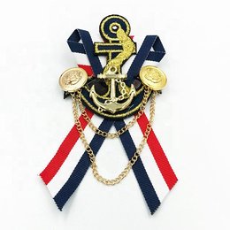 海軍風緞帶鍊條金屬徽章