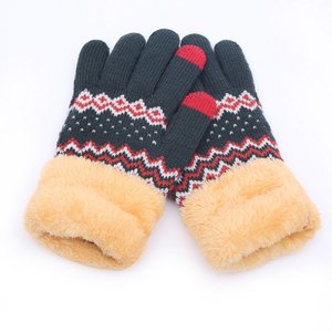 針織羊毛手套-通用款/手挽保暖絨毛-單面單色印刷