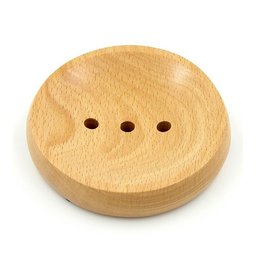 桌上型單層竹木肥皂盒-圓形