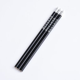 鉛筆單色印刷-白色筆頭霧面黑筆桿印刷禮品-採購批發製作贈品筆